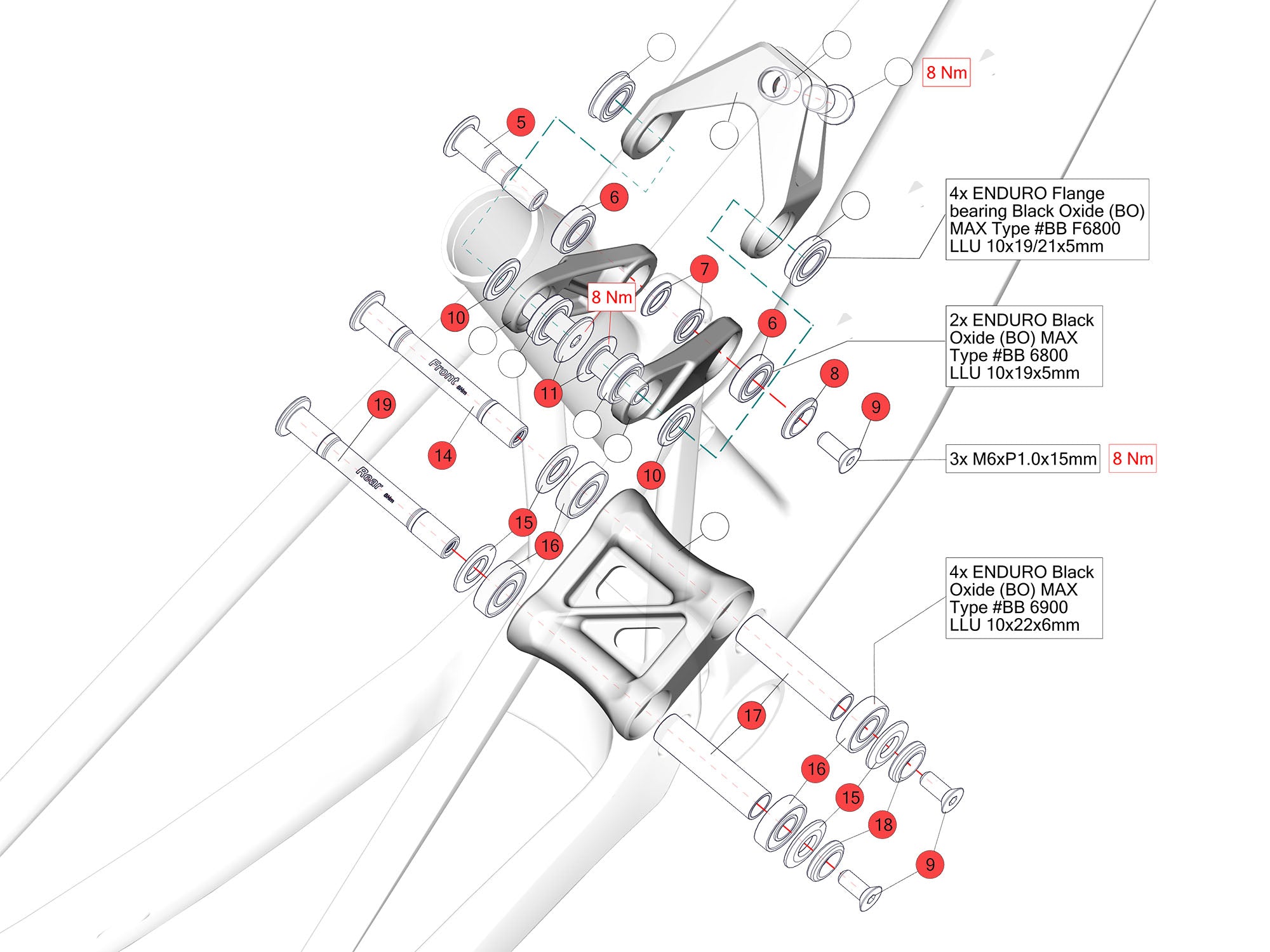 BMC Spare Parts | Bolt Kit - No 29 BLACK